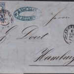 Bayern - 7 Kr. Wappen geschn. Brief OPA Augsburg - Hamburg 12. DEC 1869