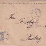 Bayern - 7 Kr. Wappen gez. (geschn.) Brief K1 Hersbruck - Bamberg