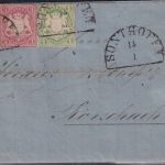 Bayern/Schweiz - 2x3+1 Kr. Wappen gez. (geschn.) Brief HKS Sonthofen 14/1 (1871)