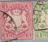 Bayern/Schweiz - 2x3+1 Kr. Wappen gez. (geschn.) Brief HKS Sonthofen 14/1 (1871)