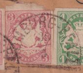Bayern/Schweiz - 2x3+1 Kr. Wappen geschn. Brief HKS Homburg-Pfalz 30/5 (1869)