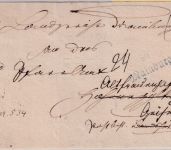 Bayern - Mainburg Aushilfs-L2 3 Kr. Wappen Brief-Vds. n. Altfraunhofen