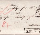 Bayern - 6 Kr. Wappen geschn. "Wendebrief" gMR 299 Mallersdorf 5/7 (1867)