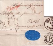 Bayern/Ungarn - 9 Kr. Wappen geschn. Chargebrief kl. K1 München - Pesth 1867