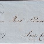 Bayern - 3 Kr. Wappen geschn. Brief K1 K.B. Bahnpost Lind-Agsb-I (Kempten) 1869