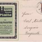 Bayern - 3 Pfg. Luitpold Privatganzsache Perutz-Perorto-Platte München 1911