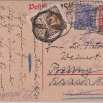 DR/Slowakei - 10 Pfg. Germania GA+Zusatz Mülheim/Ruhr - Bratislava 2.9.20 retour