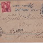 DR/USA - 2 Pfg. Germania Ganzsache Elberfeld - Richmond 1900 - Nachporto