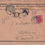 DR/Frankreich - 10 Pfg. Germania Brief Lehrte - Mülhausen 5.10.20 - Nachporto