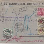 DR/Schweiz - 10 Pfg. Germania Brief Dresden - Zürich 30.8.07 - Nachporto, Retour