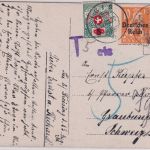 DR/Schweiz - 10+20 Pfg. Abschied Karte Bahnpost Mainburg-Freising 1920 Nachporto