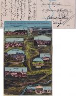 DR/Schweiz - 10+20 Pfg. Abschied Karte Bahnpost Mainburg-Freising 1920 Nachporto