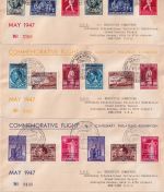Belgien - CIPEX 1947 Überdruckausgabe 3 Umschläge/Sonderflug Brüssel New York