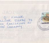 Montserrat - 1$ Meeresschnecke/OHMS Drucksache Plymouth - Karlsruhe 1991