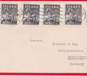 Island - 5 Kr. Sigurdsson u.a. Luftpostbrief Reykjavik - Pforzheim 1961