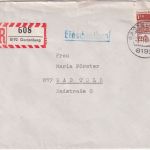 BRD - 1,10 DM Bauwerke II Einschreibebrief Gartenberg - Bad Tölz 1967