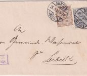 DR - 2+3 Pfg. Zähldienstmarken "21" Brief/Nachbarortsverkehr Minden Lerbeck 1903