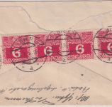 DR/Österreich - 6 H. Portomarke 5er-Streifen Feldpostbrief Berlin - Wien 1916