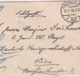 DR/Österreich - 6 H. Portomarke 5er-Streifen Feldpostbrief Berlin - Wien 1916