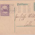 DR - 5 Pfg. Germania Ganzsache Cassel - Celle 1911 2 H. Spendenvignette