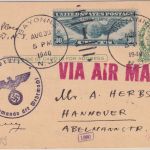 USA - 1 C. Ganzsache+Zusatz Luftpostkarte Bayonne - Hannover 30.8.1940