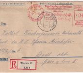 DR - München 1942 42 Pfg. AFS (Bauberufsgenossenschaft) Einschreibebrief