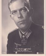 DR - Harald von Hirschfeld Gebirgstruppe Major Ritterkreuz mit Eichenlaub sw-AK