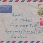 BRD - 1 M.+20 Pfg. Heuss I Luftpostbrief (6 gr.) n. BRASILIEN Bork 2.12.55