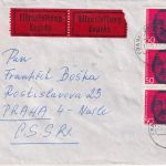 BRD - 3x50 Pfg. 150. Geb. Fr. Engels Eilbrief i.d. CSSR Frankfurt a/M. Prag 1971