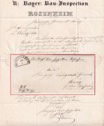Bayern - Rosenheim 28/4 HKS Dienstbrief (Briefkopf !) n. Wang b. Wasserburg 1853