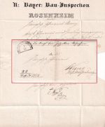 Bayern - Rosenheim 8/11 HKS Dienstbrief (Briefkopf !) n. Wang b. Wasserburg 1853