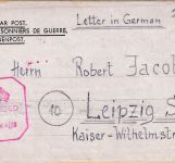 England - Durchgangslager 25.9.44 Kriegsgefangenenbrief n. Leipzig OKW-Zensur