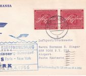 BRD - Lufthansa Erstflug Hamburg - New York 23.4.56 Luftpostdrucksache
