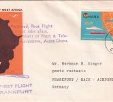 Ghana - Lufthansa-Erstflug Accra - Frankfurt a/M. 5.3.62 vorber. Rückflugpost R!