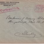 DR-Infla - Hamburg 1.9.23 75.000 M. Postfreistempel Firmenbrief n. Flensburg