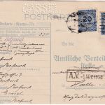 DR-Infla - 2x20 Mio. Korbdeckel Fernkarte Erfurt - Halle 3.11.23