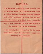 Barbados - 6 C. George VI. registered letter stationery envelope unused