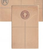 Barbados - 1 P. Victoria registered letter stationery envelope F size unused
