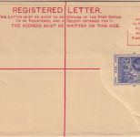 Barbados - 3 P. Georg V. registered letter stationery envelope G size unused