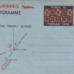 Tonga - 9 S. Aerogramme Map Landkarte Stationery unused
