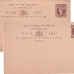 Seychelles - 8/8 P. Victoria stationery postcard with reply unused