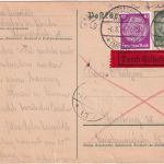 DR - 6 Pfg. Hindenburg Ganzsache + Zusatz Eilkarte Ostseebad Wustrow 1934