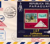 Paraguay - Lufthansa Erstflug Asuncion Frankfurt Blockfrankatur 1971