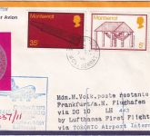 Montserrat - Lufthansa Erstflug Montreal Frankfurt Zuleitungspost 1975
