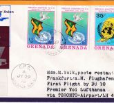 Grenada - Lufthansa Erstflug Montreal Frankfurt Zuleitungspost 1975