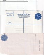 Malaysia - 3 registered letters stationeries - all unused