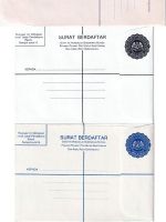 Malaysia - 3 registered letters stationeries - all unused