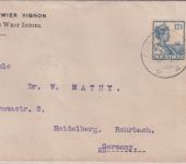Curacao - 12 1/2 C. Wilhelmina Firmenbrief n. Heidelberg 1921
