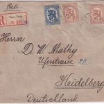 Finnland - 3x25 P. Löwe u.a. Einschreibebrief Vasa - Heidelberg 1921