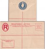 Grenada - 2 P. George V. registered stationery envelope 1912 Format G unused